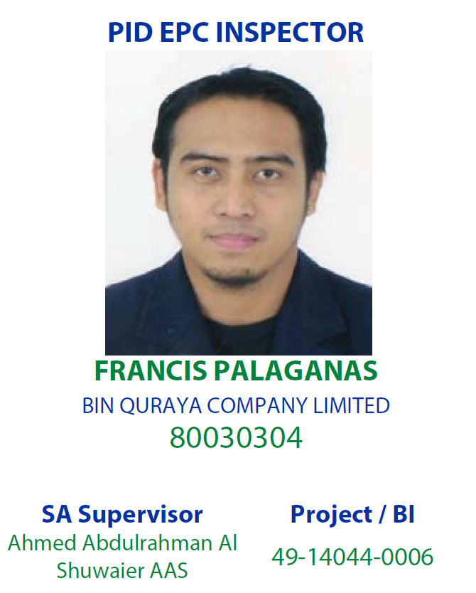 Health certificate card supplied for Francis Palaganas